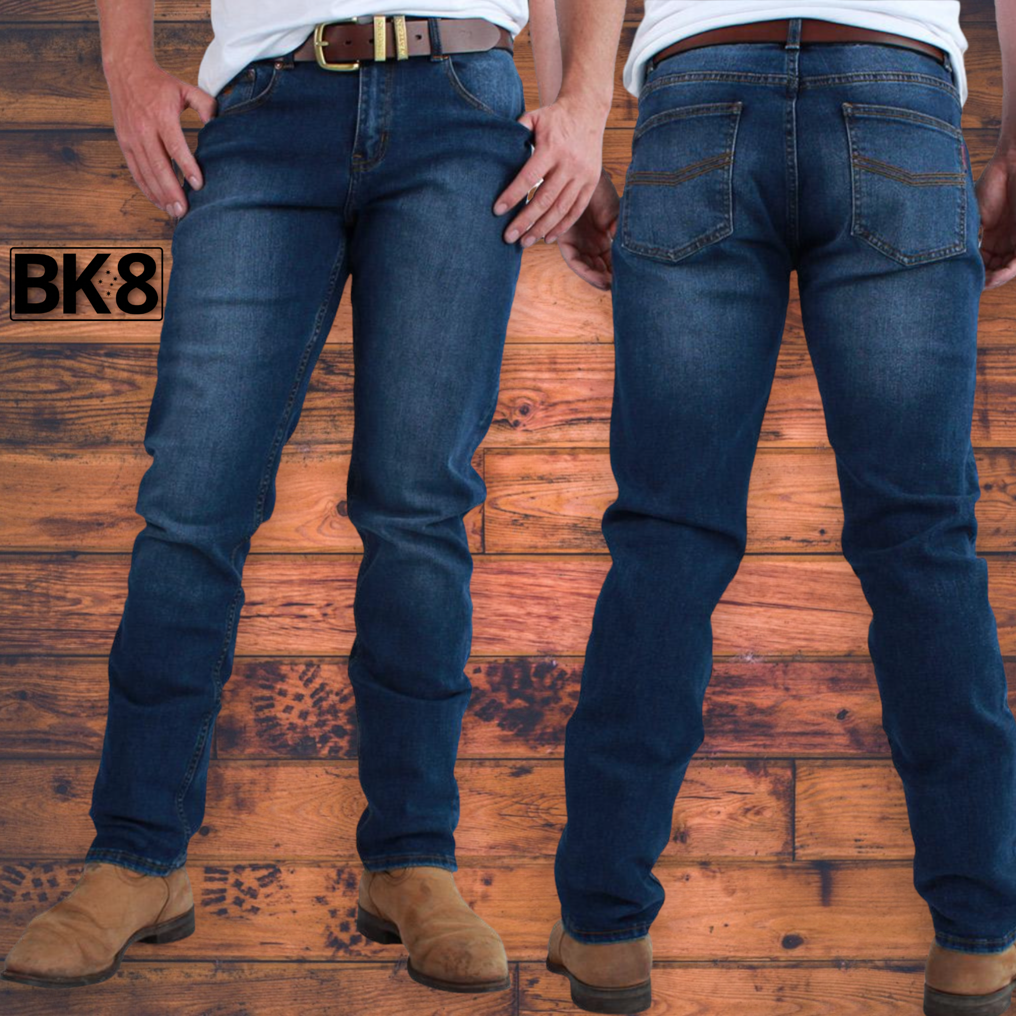 Ringers Western | Mens | Jeans | Tapered | 34" | Burke | Mid Blue
