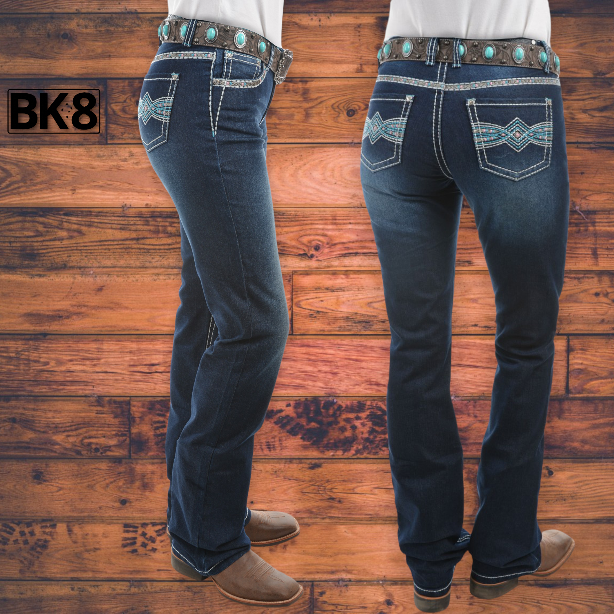 Pure Western | Womens | Jeans | 36" | Boot Cut | Waist Mid | Relaxed Rider | Indiana