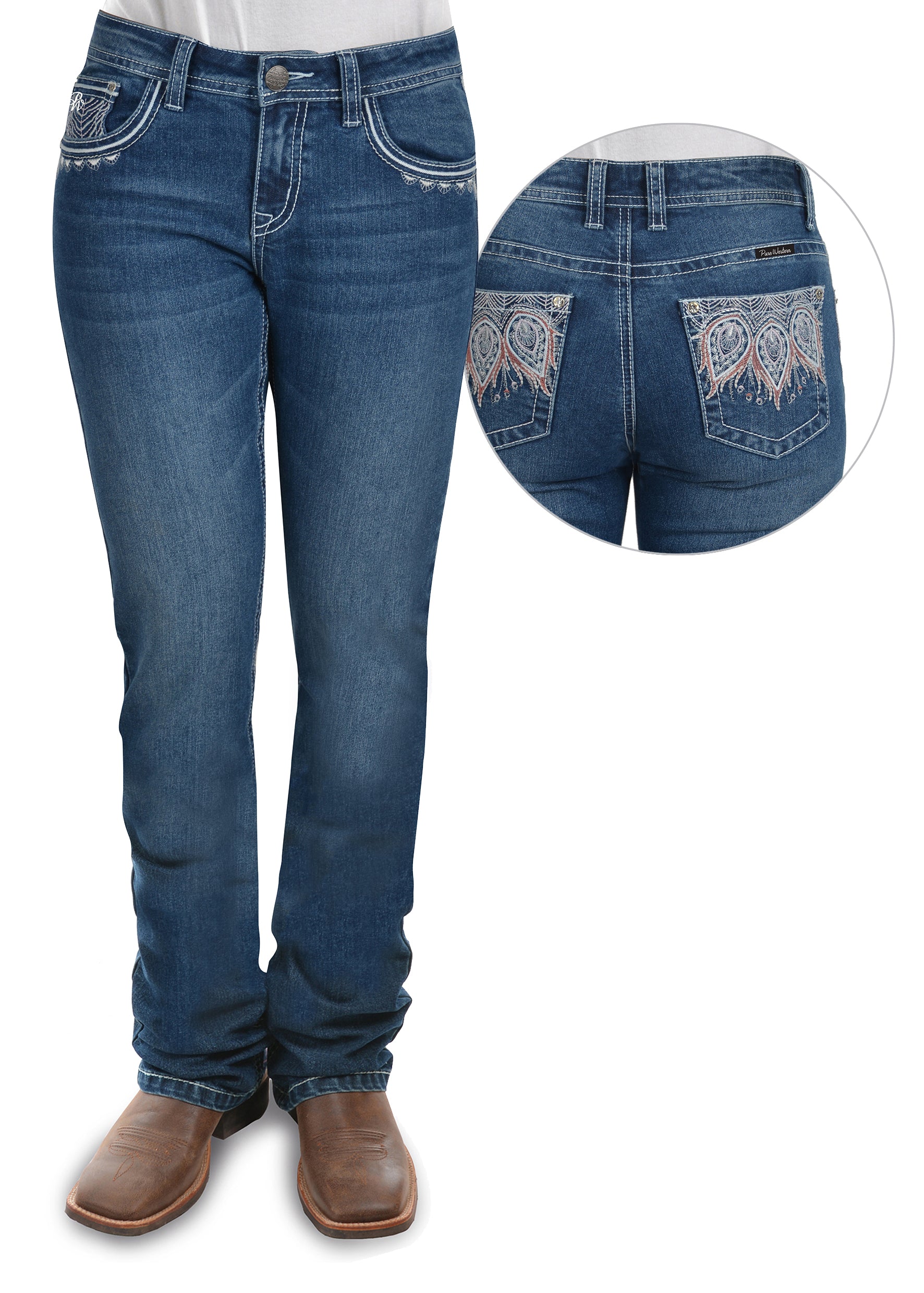 Pure Western | Womens | Jeans | 36" | Boot Cut | Waist Mid | Relaxed Rider | Katelyn