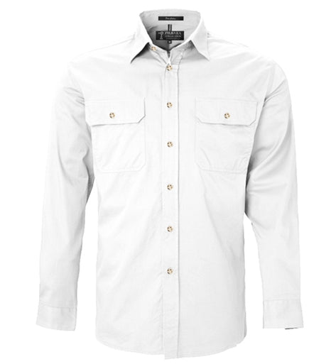 Mens | Shirt LS | FULL Button | Pilbara | White
