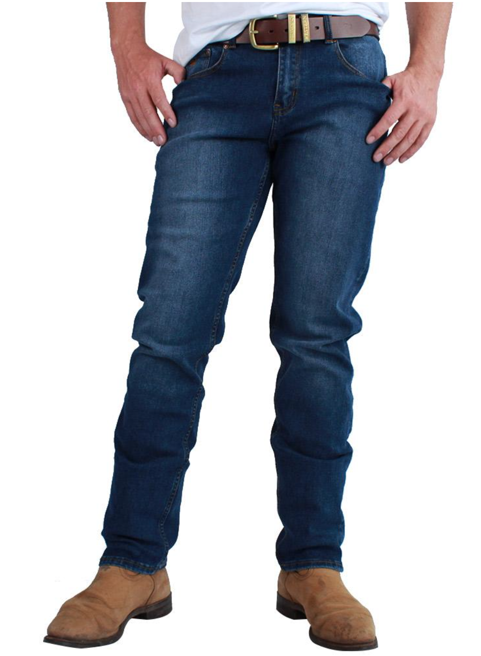Ringers Western | Mens | Jeans | Slim | 34" | Burke | Mid Blue - BK8 Outfitters Australia