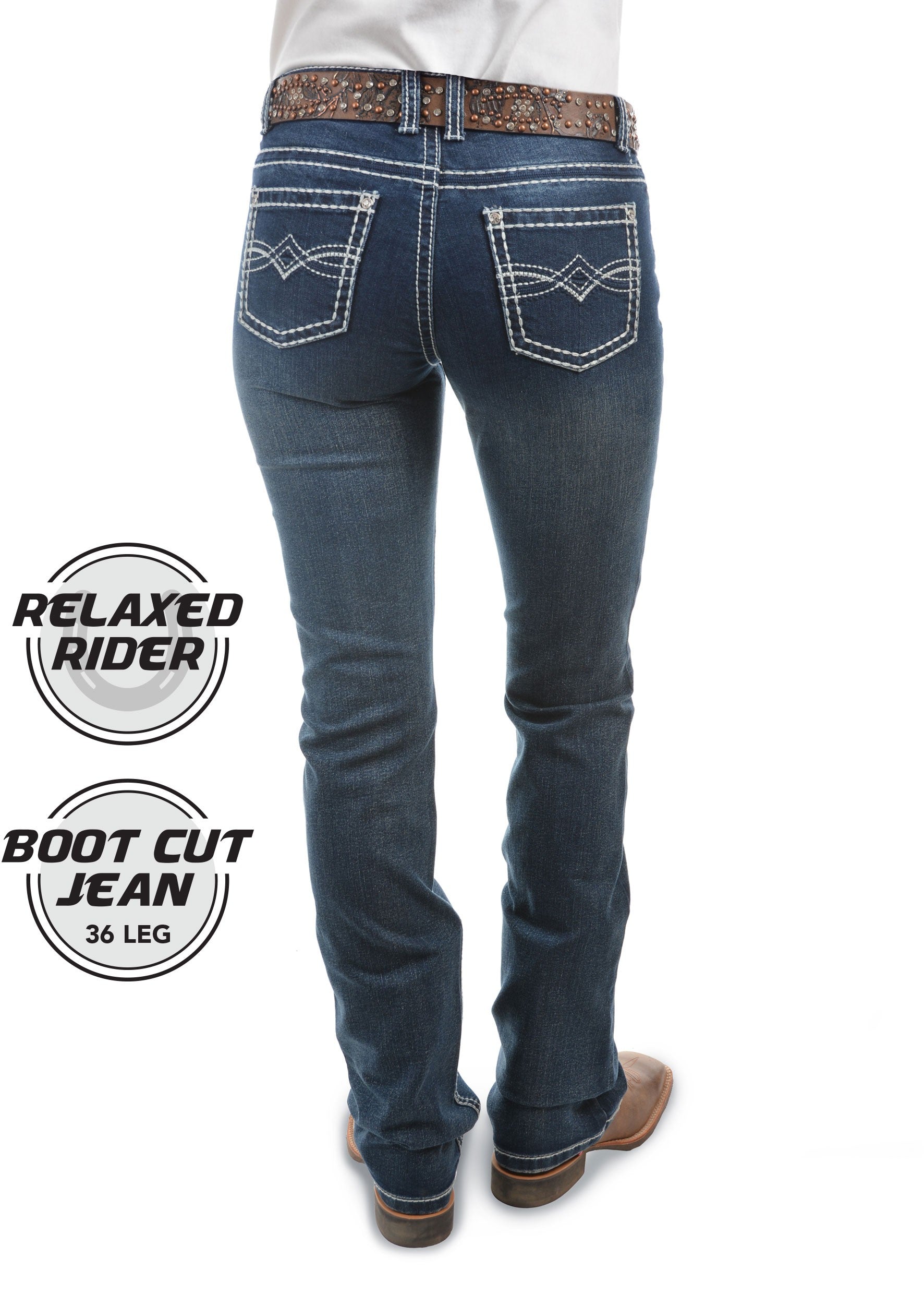 Pure Western | Womens | Jeans | 36" | Boot Cut | Waist Mid | Relaxed Rider | Dakota