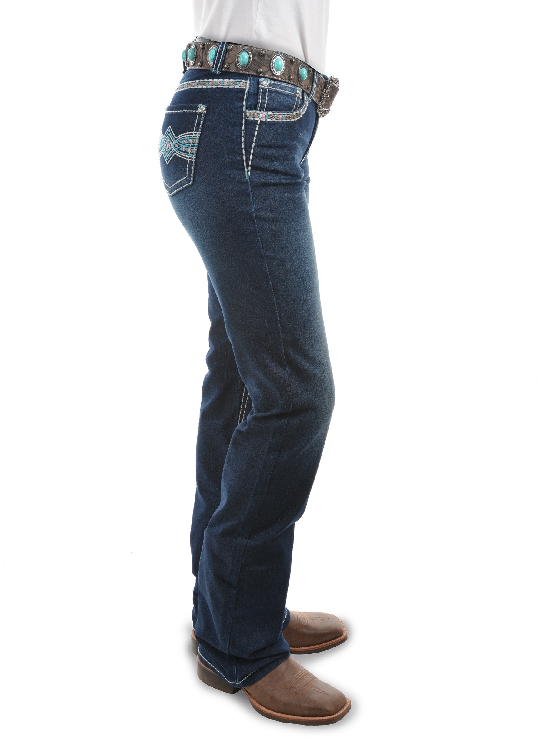 Pure Western | Womens | Jeans | 36" | Boot Cut | Waist Mid | Relaxed Rider | Indiana