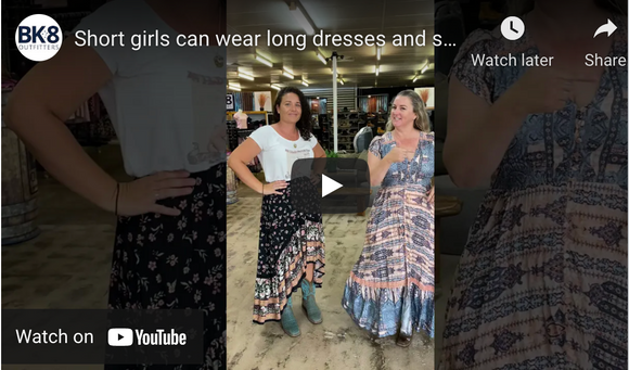 Short girls can wear long dresses and skirts too