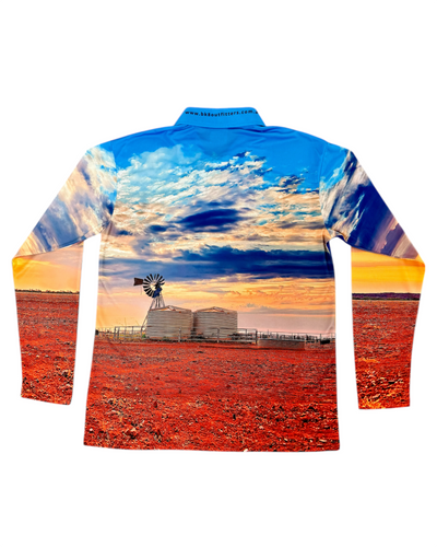 Fishing Shirt LS | Windmill | Sunset - Kids V1