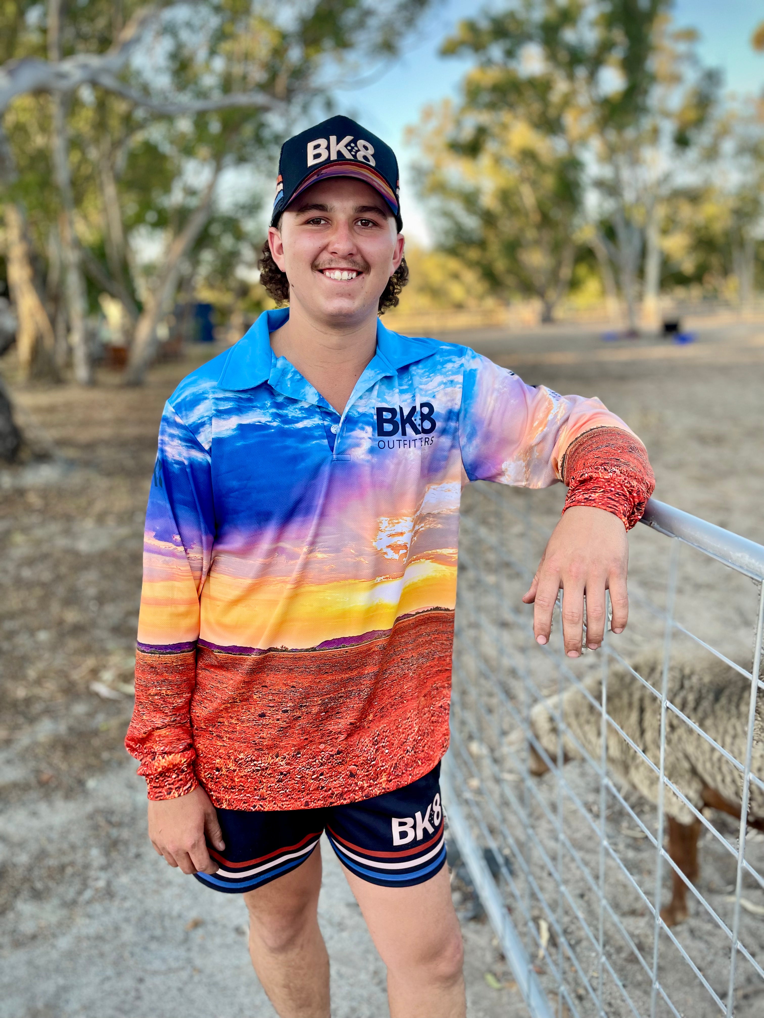 Adults | Fishing Jersey LS | Windmill | Sunset