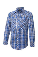 Shirt LS | Mens | Pilbara Western | Blue/Black/White - Snap Button-1