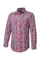 Shirt LS | Mens | Pilbara Western | Red/Black/White - Snap Button-1