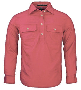 Kids | Shirt LS | Half Button | Pilbara | Canyon