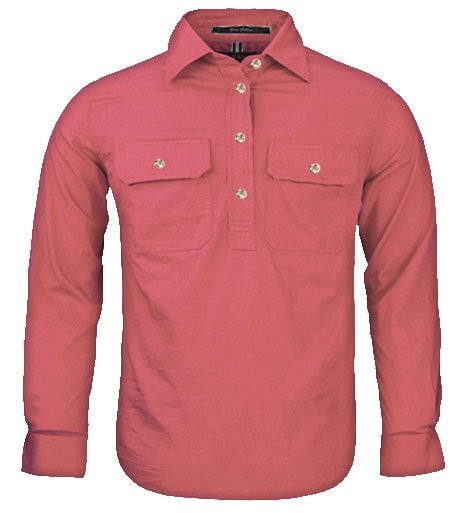 Kids | Shirt LS | Half Button | Pilbara | Canyon