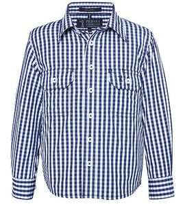 Kids | Shirt LS | Pilbara | Check | Navy/White