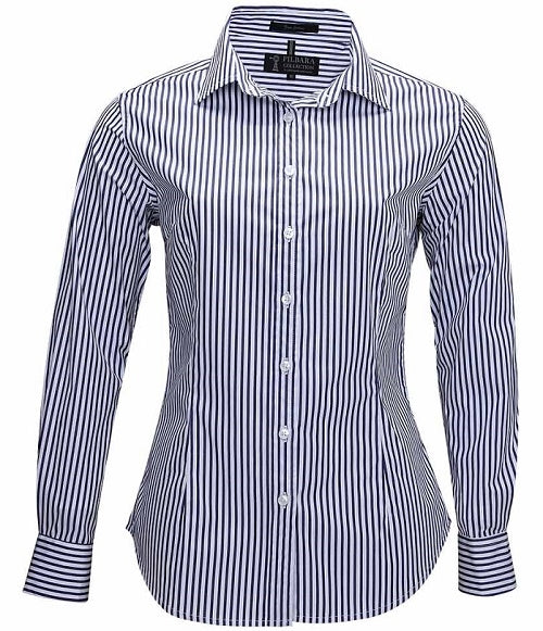 Womens | Shirt LS | Pilbara | Stripe | Navy/White