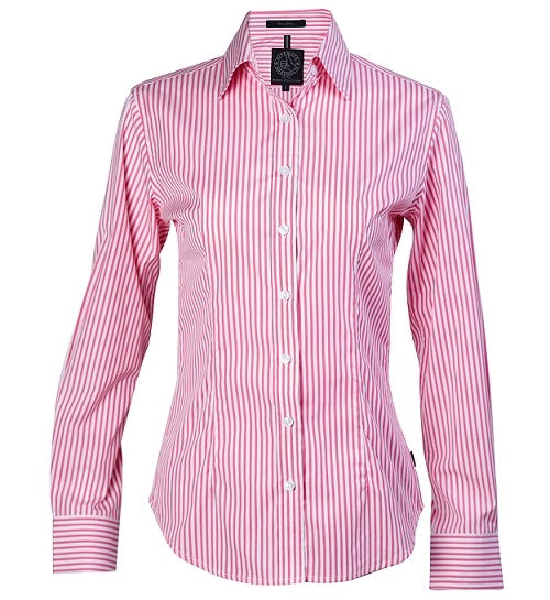 Womens | Shirt LS | Pilbara | Stripe | Pink/White