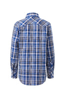 Shirt LS | Kids | Pilbara Western | Blue/Black/White - Snap Button-2