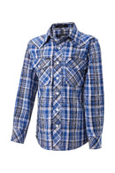 Shirt LS | Kids | Pilbara Western | Blue/Black/White - Snap Button-1