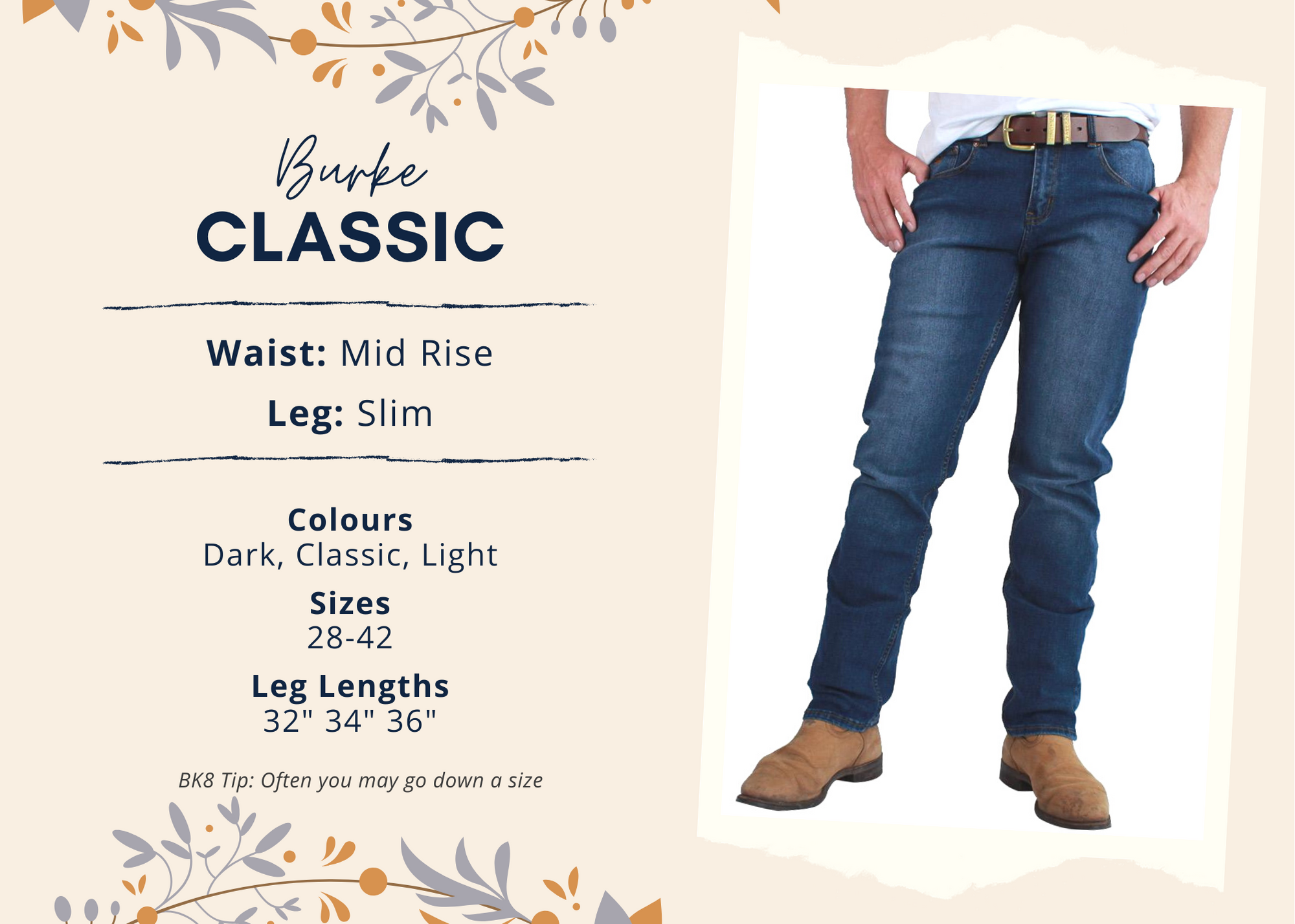 Ringers Western | Mens | Jeans | Tapered | 34" | Burke | Mid Blue-5