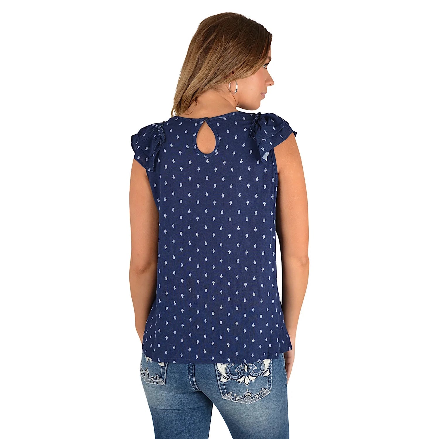 Pure Western | Womens | Blouse | Maddie | Navy/White