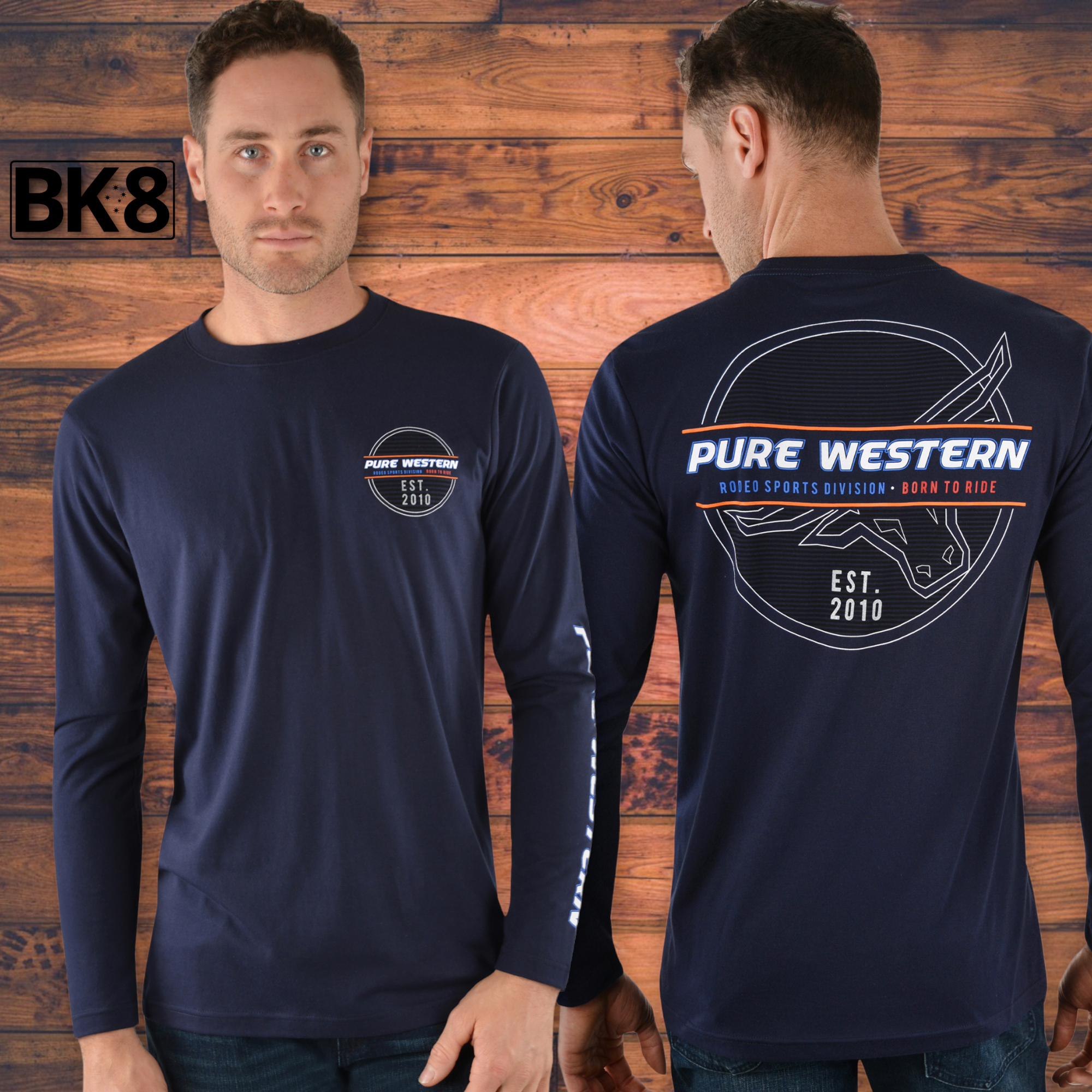 Pure Western | Mens | Tee LS | Ryde | Navy-5