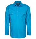 Mens | Shirt LS | Half Button | Pilbara | Azure