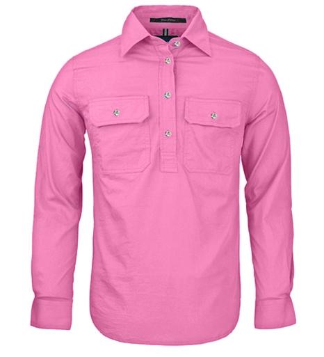 Womens | Shirt LS | Half Button | Pilbara | Blush