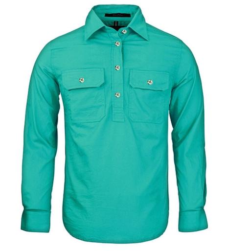 Womens | Shirt LS | Half Button | Pilbara | Mint