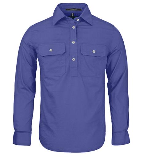 Womens | Shirt LS | Half Button | Pilbara | Lavender