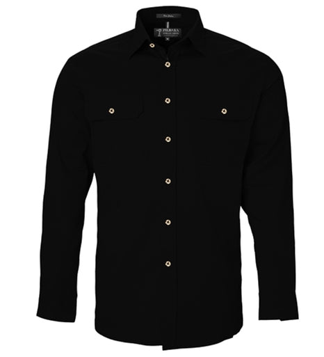Mens | Shirt LS | FULL Button | Pilbara | Black