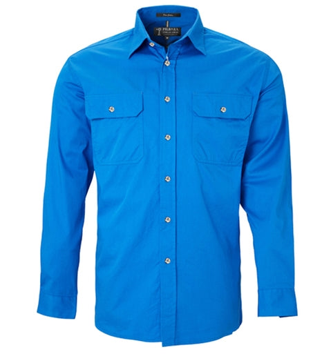 Mens | Shirt LS | FULL Button | Pilbara | Light Blue
