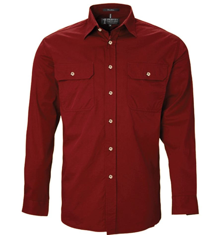 Mens | Shirt LS | FULL Button | Pilbara | Ochre