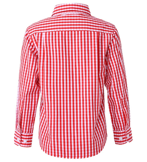 Ritemate | Kids | Shirt LS | Check | Long Sleeve | Red White