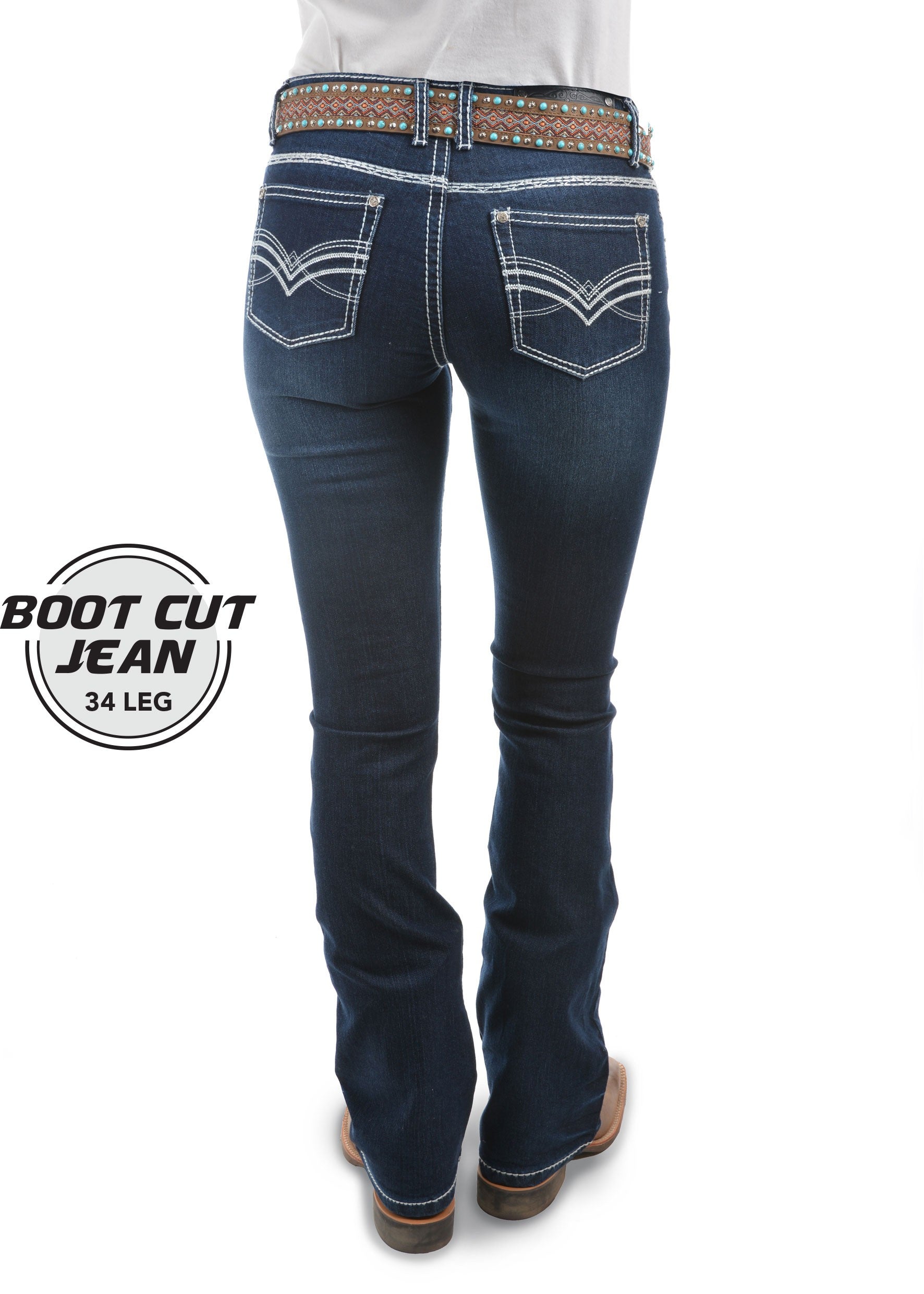 Pure Western | Womens | Jeans | Waist Low | Bootcut | 34" | Hannah - BK8 Outfitters Australia