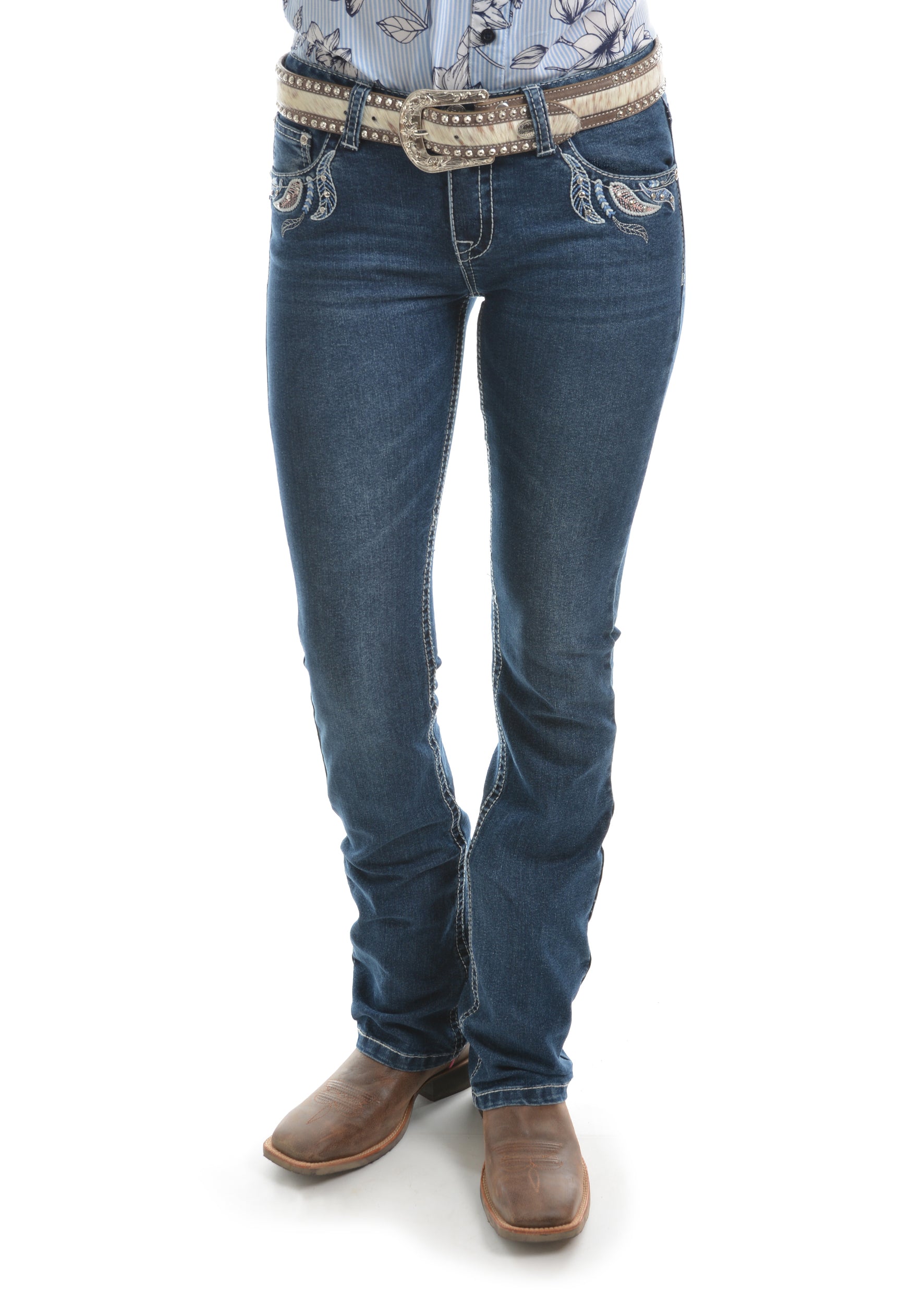 Pure Western | Womens | Jeans | Waist Low | Bootcut | 34" | Elora - BK8 Outfitters Australia