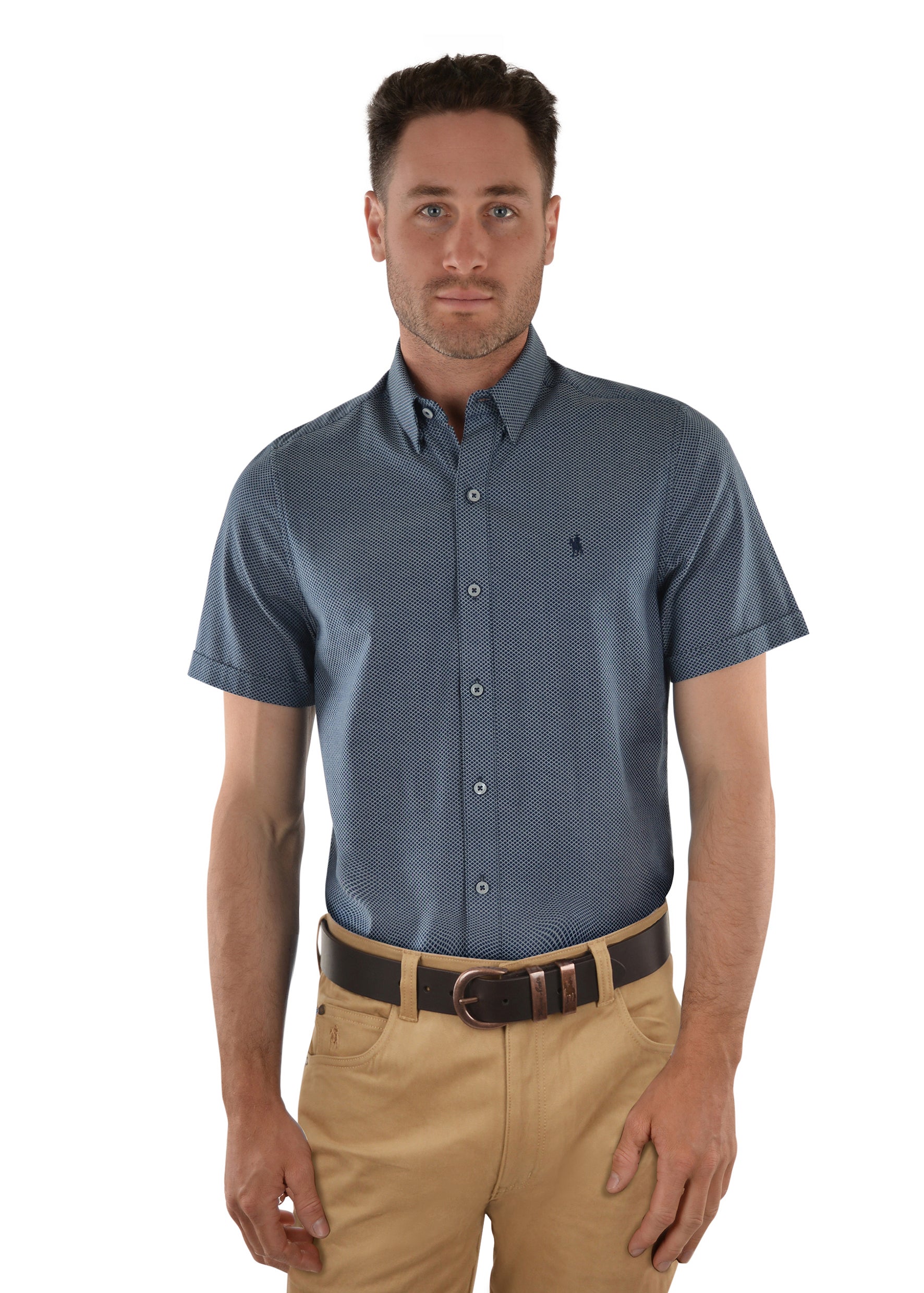 Thomas Cook | Mens | Shirt SS | Baxter Tailored | Denim